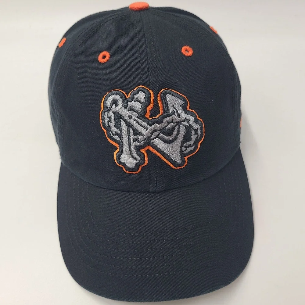 Norfolk Tides Hat Fitted M 47 Brand Franchise Black Orange MiLB Baseball Casual